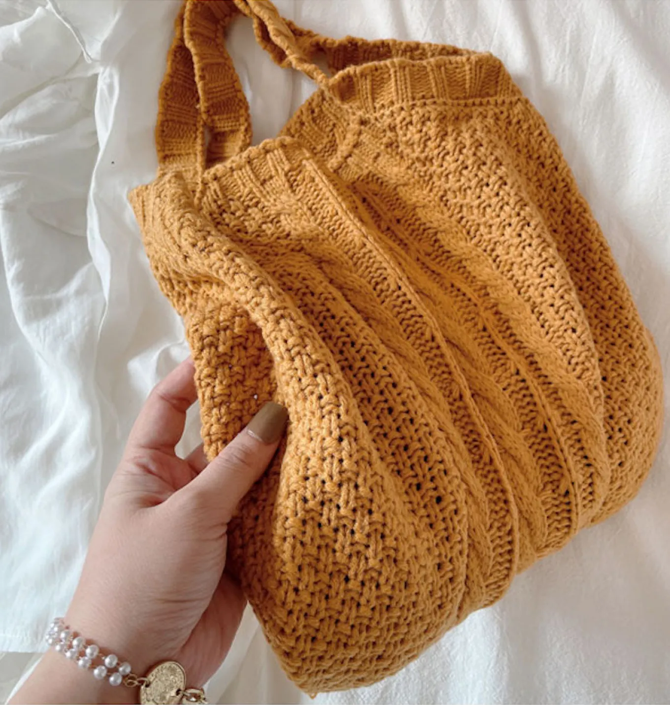 Elena Handbags Retro Knit Tote Bag