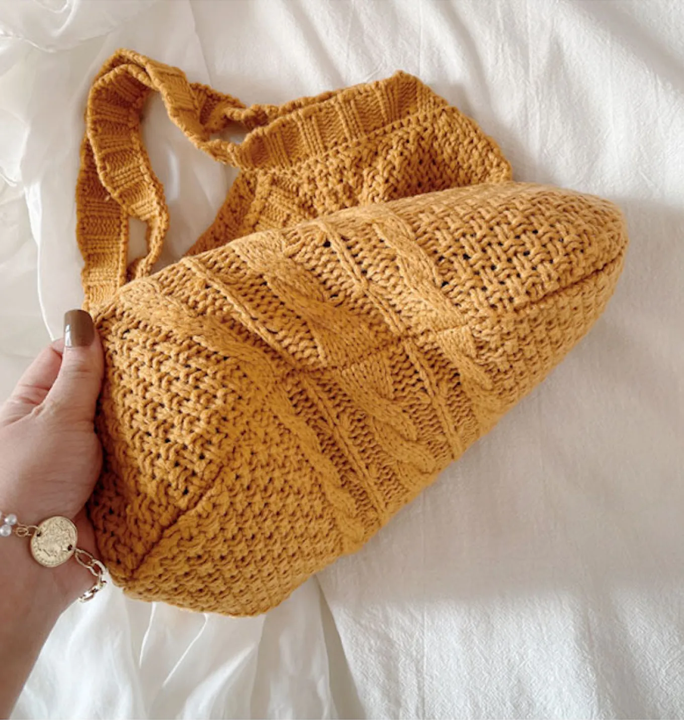 Elena Handbags Retro Knit Tote Bag