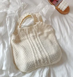 Elena Handbags Retro Knit Tote Bag
