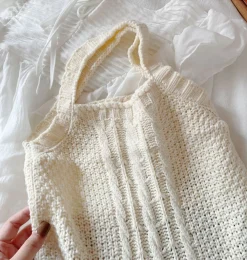 Elena Handbags Retro Knit Tote Bag
