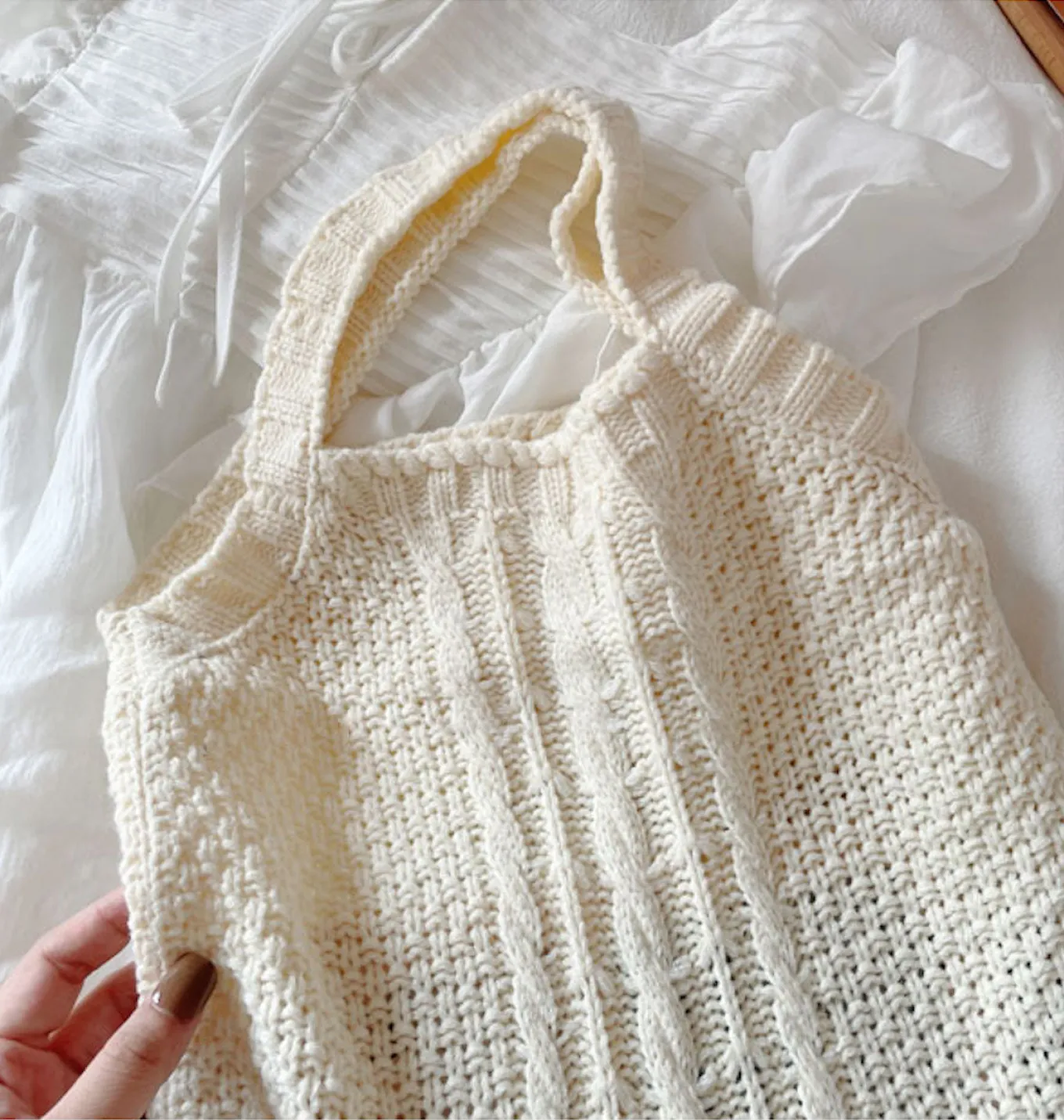 Elena Handbags Retro Knit Tote Bag