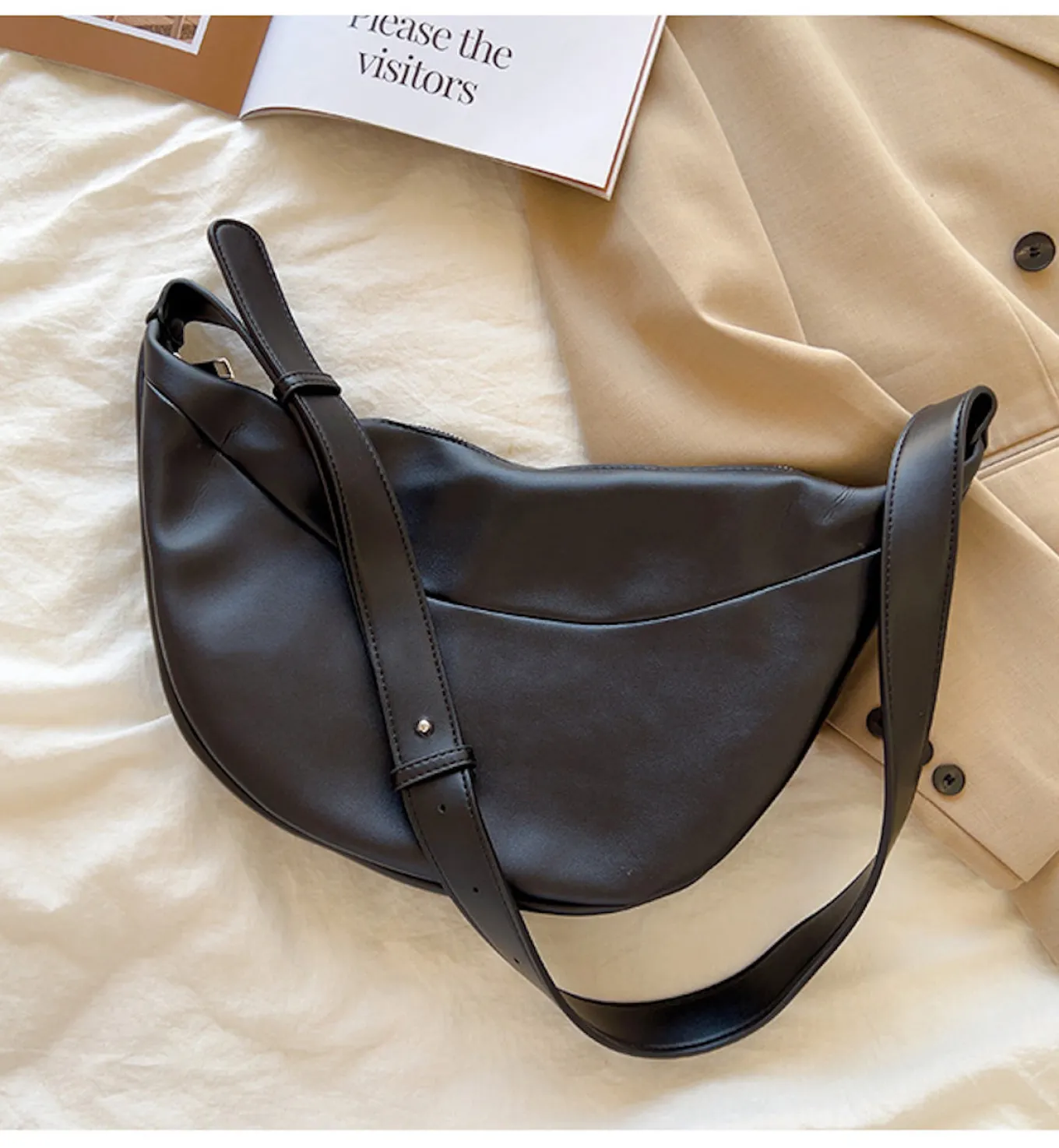 Elena Handbags Retro Leather Hobo Sling Bag