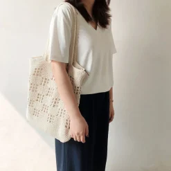 Elena Handbags Retro Patterned Tote Bag
