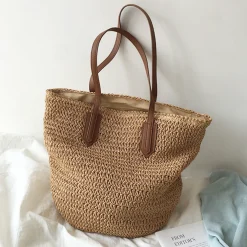 Elena Handbags Retro Straw Woven Tote Bag