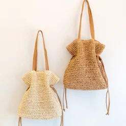Elena Handbags Retro Straw Woven Tote Bag