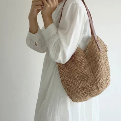 Elena Handbags Retro Straw Woven Tote Bag