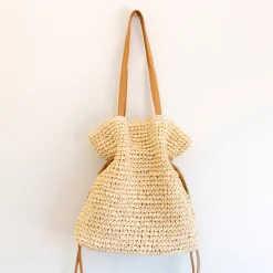 Elena Handbags Retro Straw Woven Tote Bag