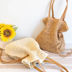 Elena Handbags Retro Straw Woven Tote Bag