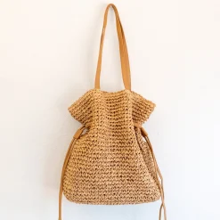 Elena Handbags Retro Straw Woven Tote Bag