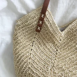 Elena Handbags Retro Straw Woven Tote Bag