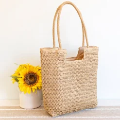 Elena Handbags Retro Straw Woven Tote Bag