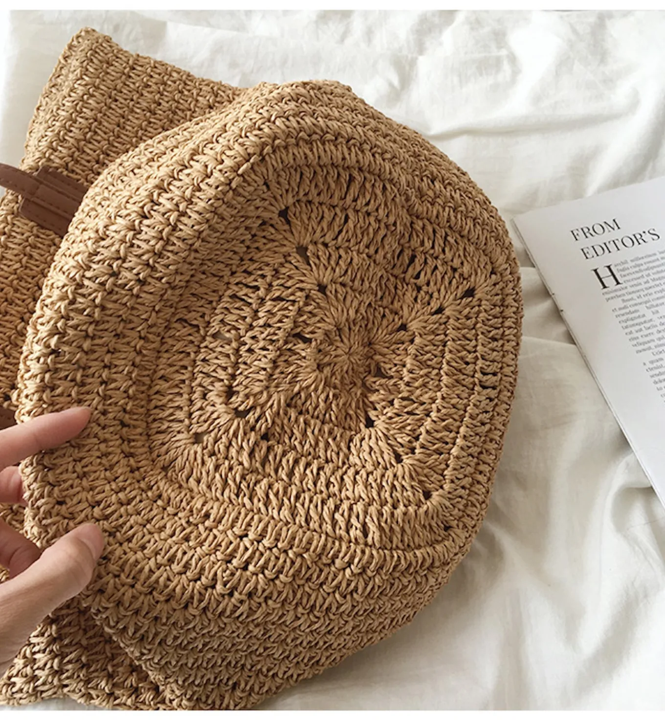Elena Handbags Retro Straw Woven Tote Bag