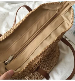 Elena Handbags Retro Straw Woven Tote Bag