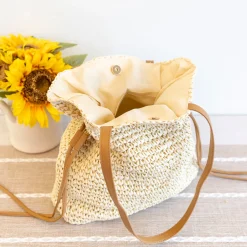 Elena Handbags Retro Straw Woven Tote Bag