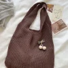 Elena Handbags Retro Twist Cotton Knitted Shoulder Bag