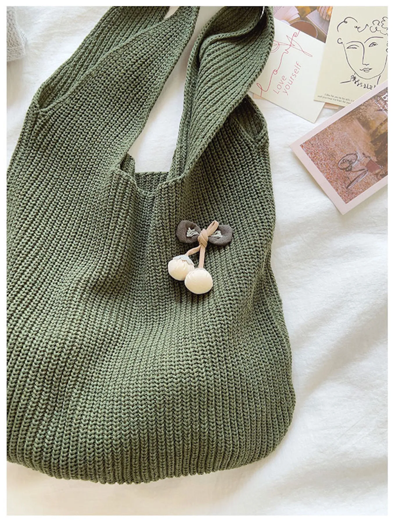 Elena Handbags Retro Twist Cotton Knitted Shoulder Bag