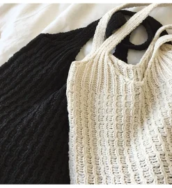 Elena Handbags Retro Twist Cotton Knitted Shoulder Bag