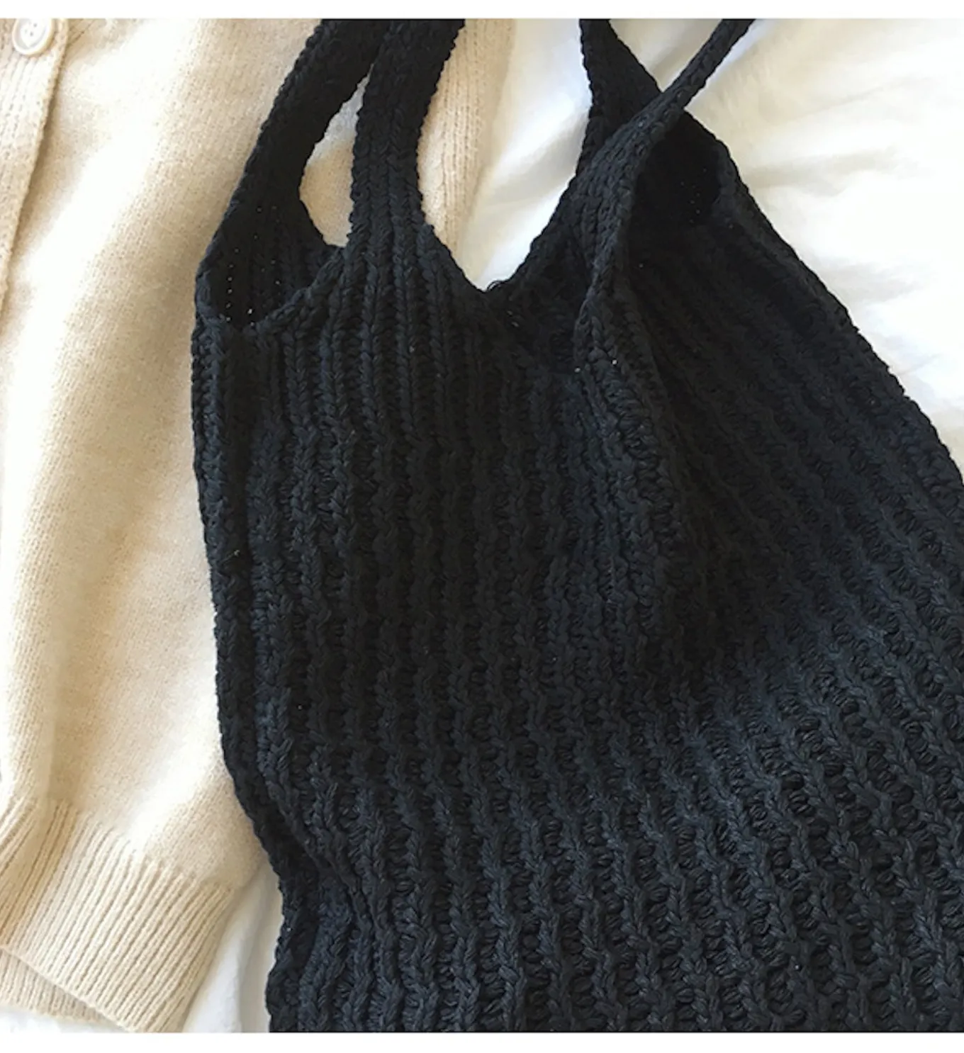 Elena Handbags Retro Twist Cotton Knitted Shoulder Bag