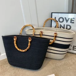 Elena Handbags Retro Woven Tote Basket Bag