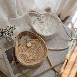 Elena Handbags Round Knit Shoulder Bag