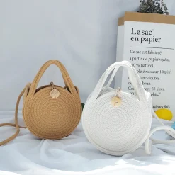 Elena Handbags Round Knit Shoulder Bag