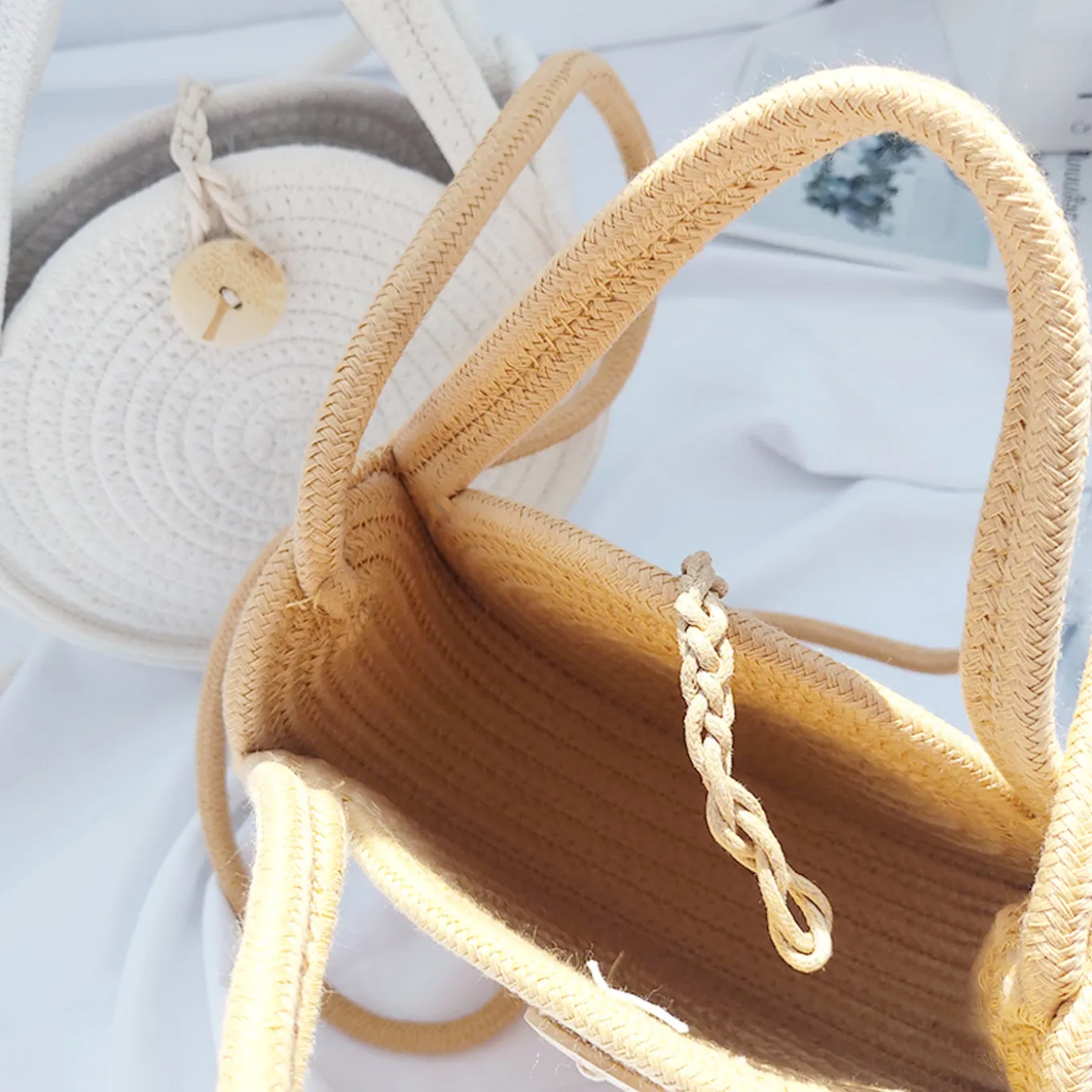 Elena Handbags Round Knit Shoulder Bag