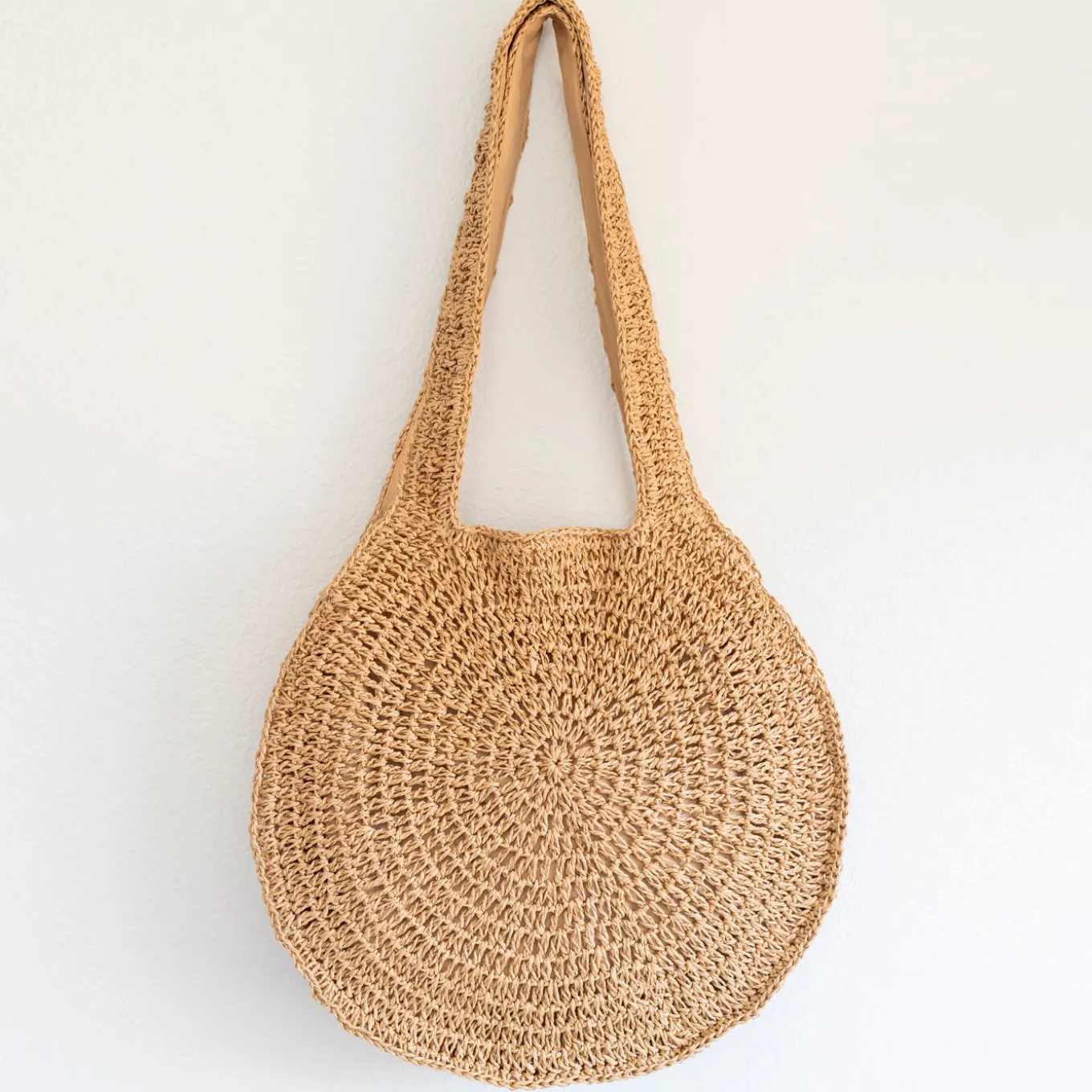 Elena Handbags Round Straw Fashion Tote