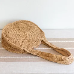 Elena Handbags Round Straw Fashion Tote