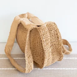 Elena Handbags Round Straw Fashion Tote