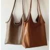 Elena Handbags Simple Leather Tote Bag