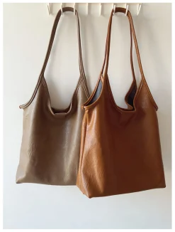 Elena Handbags Simple Leather Tote Bag