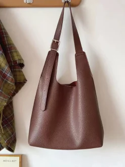 Elena Handbags Simple Leather Tote Bag