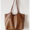 Elena Handbags Simple Leather Tote Bag