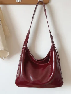 Elena Handbags Simple Leather Tote Bag