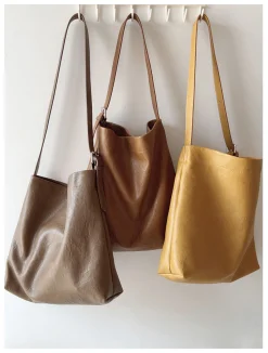 Elena Handbags Simple Leather Tote Bag
