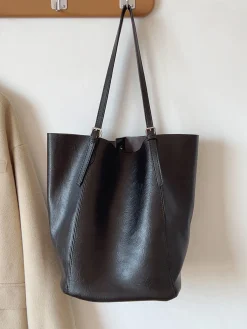 Elena Handbags Simple Leather Tote Bag