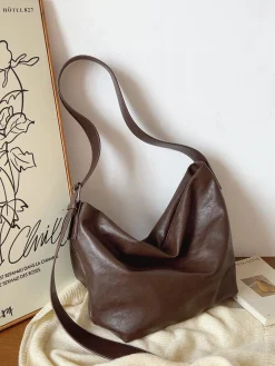 Elena Handbags Simple Leather Crossbody Bag