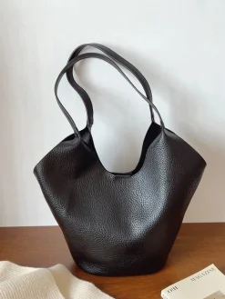 Elena Handbags Simple Leather Tote Bag