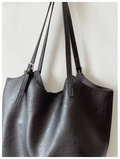 Elena Handbags Simple Leather Tote Bag