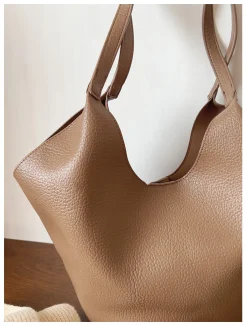 Elena Handbags Simple Leather Tote Bag
