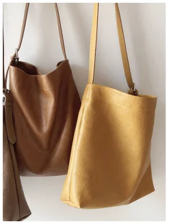 Elena Handbags Simple Leather Tote Bag