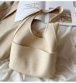 Elena Handbags Simple Leather Tote Bag