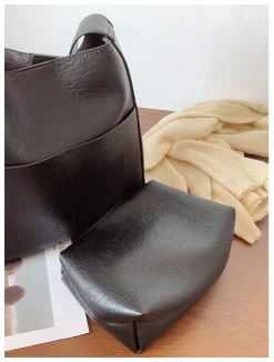 Elena Handbags Simple Leather Tote Bag