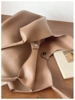 Elena Handbags Simple Leather Tote Bag