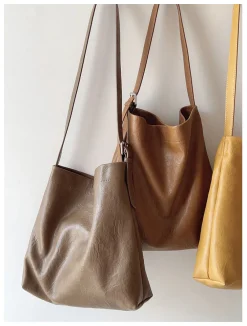 Elena Handbags Simple Leather Tote Bag