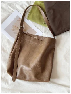 Elena Handbags Simple Leather Tote Bag