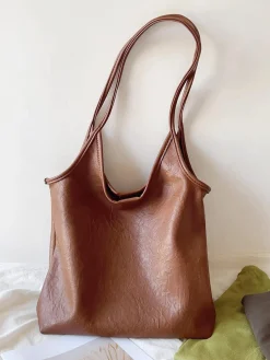 Elena Handbags Simple Leather Tote Bag