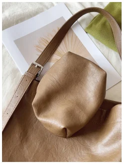 Elena Handbags Simple Leather Tote Bag