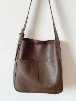 Elena Handbags Simple Leather Tote Bag