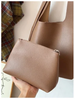 Elena Handbags Simple Leather Tote Bag